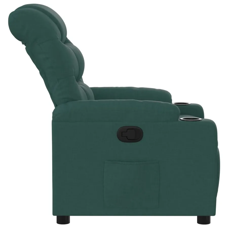 Fauteuil inclinable Vert foncé Tissu - 7
