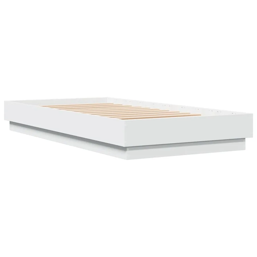 Cadre de lit sans matelas avec lumières LED blanc 75x190 cm - 3