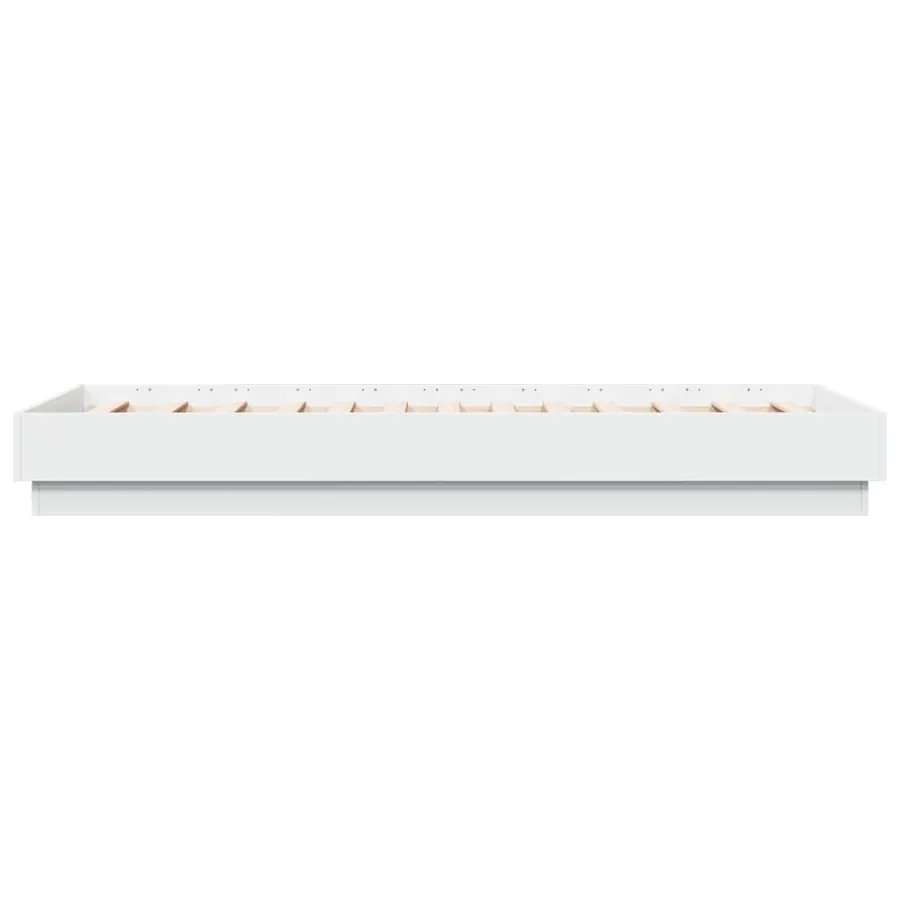 Cadre de lit sans matelas avec lumières LED blanc 75x190 cm - 7