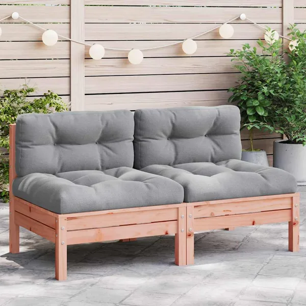 Canapé de jardin sans accoudoirs et coussins 2 pcs bois douglas