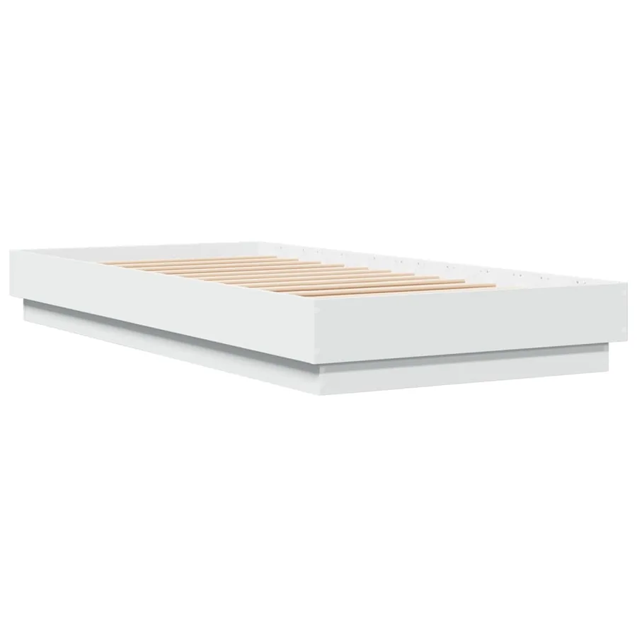 Cadre de lit sans matelas avec lumières LED blanc 100x200 cm - 8