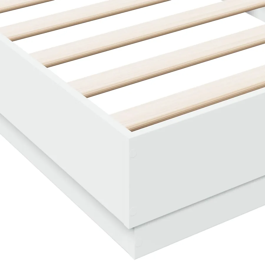 Cadre de lit sans matelas avec lumières LED blanc 100x200 cm - 9