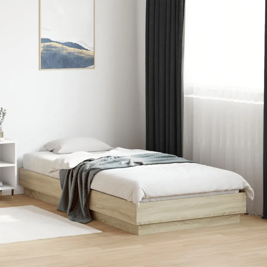 Cadre de lit sans matelas avec lumières LED 100x200 cm - 4