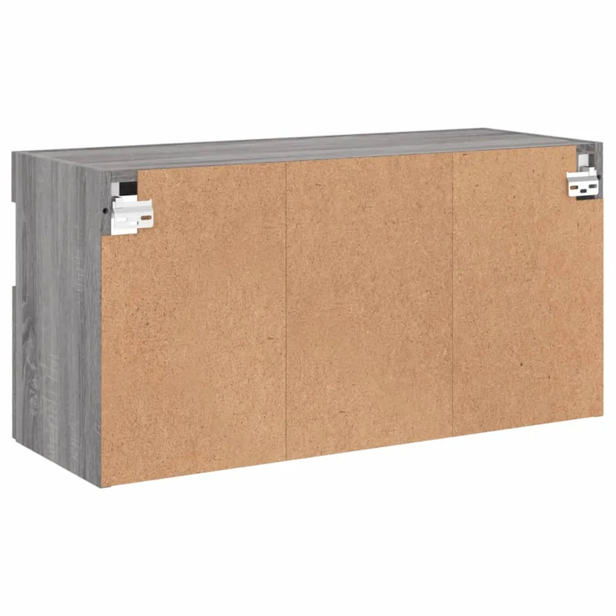 Meuble TV mural avec lumières LED sonoma gris 80x30x40 cm - 11