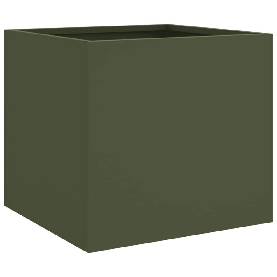 Jardinière vert olive 32x30x29 cm acier - 7