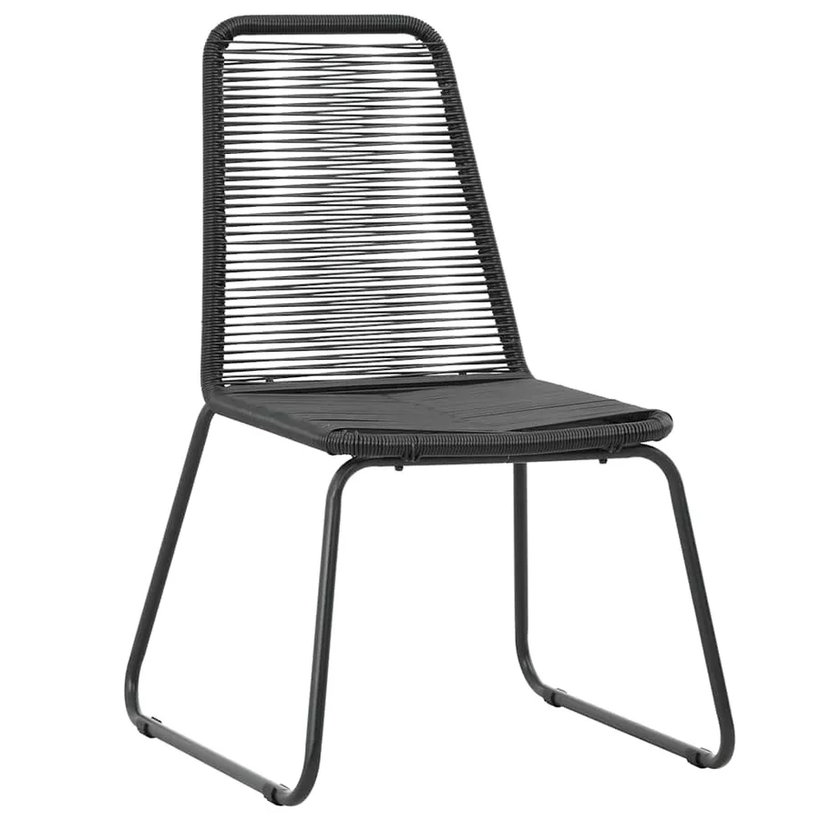 Ensemble à manger de jardin 7 pcs PVC résine tressée noir - 5