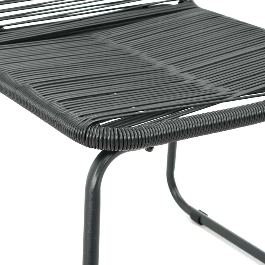 Ensemble à manger de jardin 7 pcs PVC résine tressée noir - 6