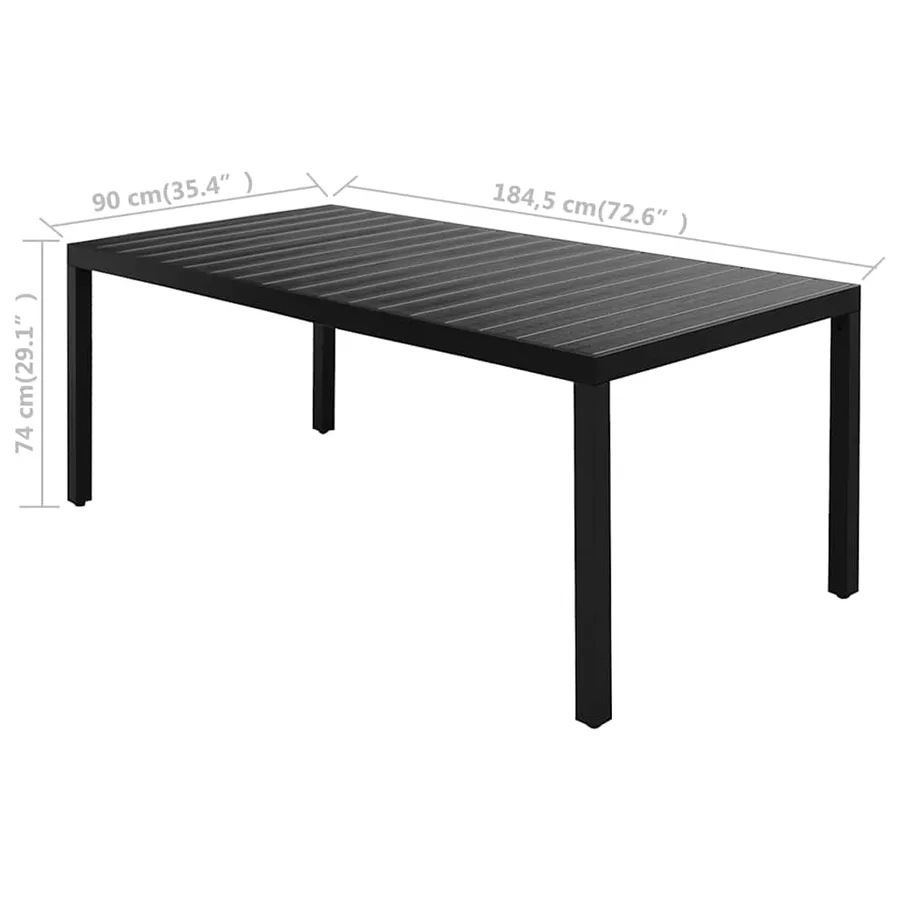 Ensemble à manger de jardin 7 pcs PVC résine tressée noir - 7