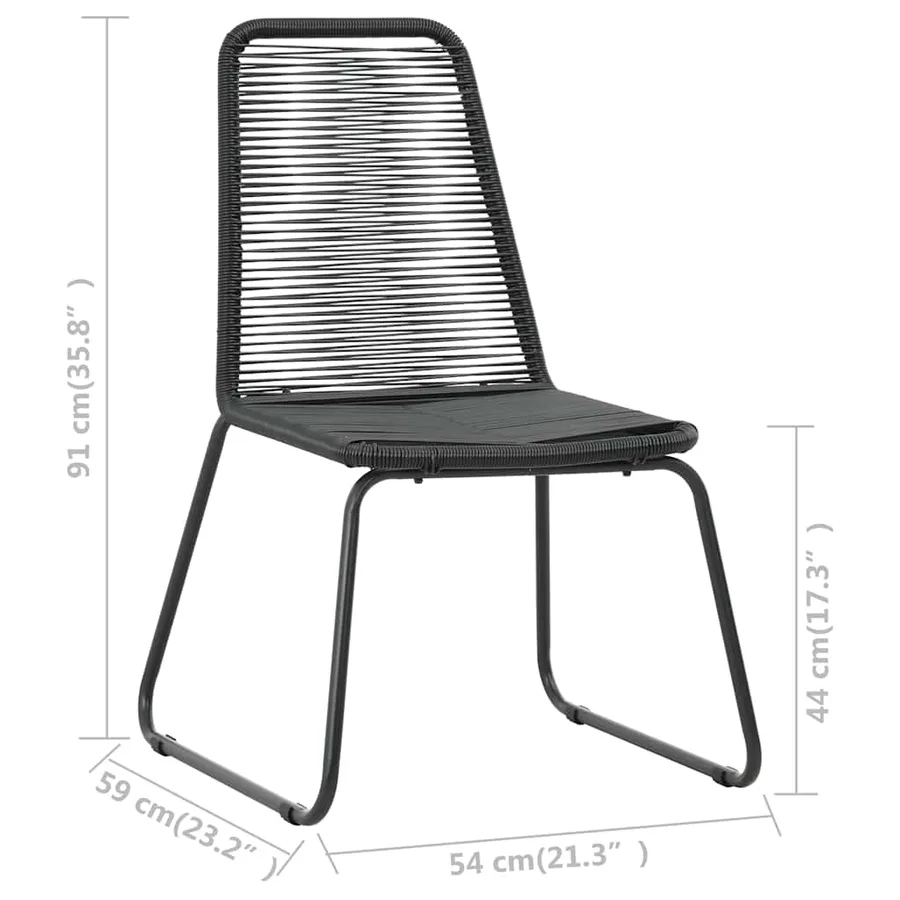 Ensemble à manger de jardin 7 pcs PVC résine tressée noir - 8