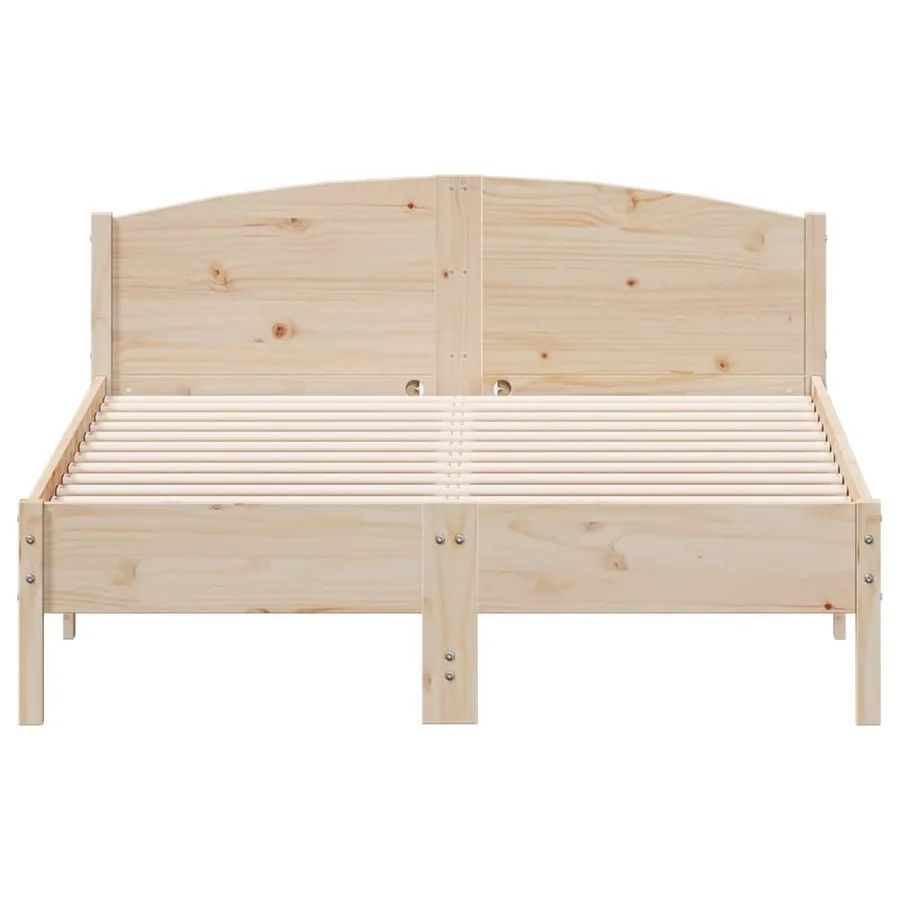Cadre de lit sans matelas 135x190 cm bois de pin massif - 4