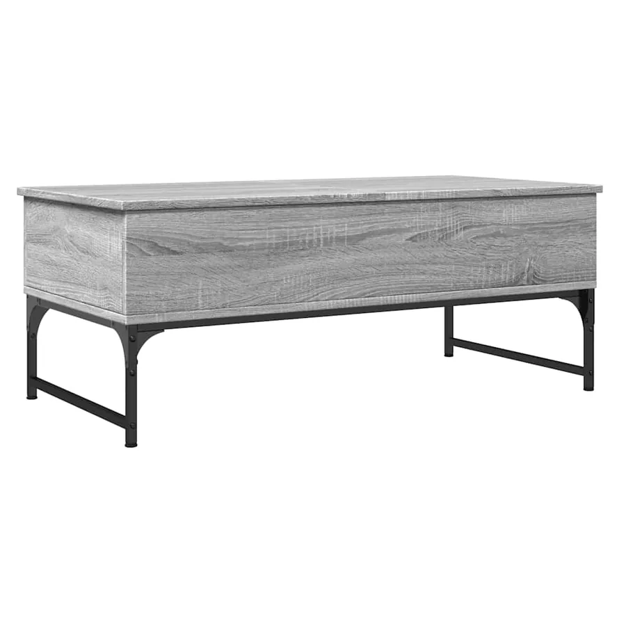Table basse sonoma gris 100x50x40 cm bois d'ingénierie et métal - 7