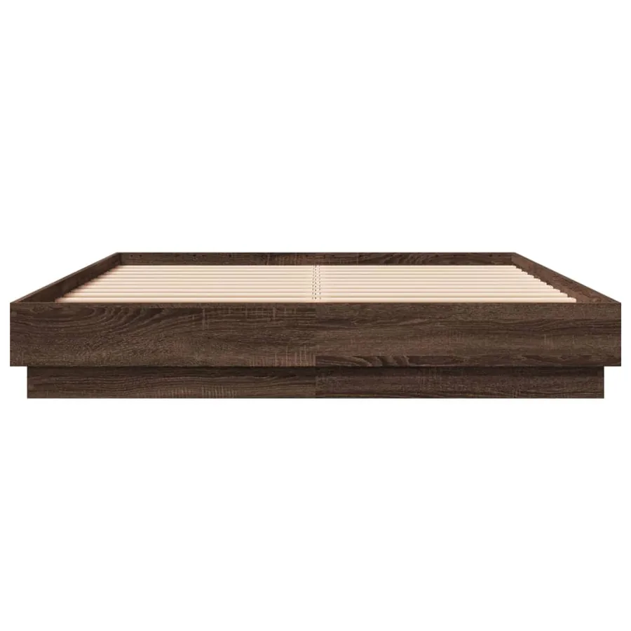 Cadre de lit avec LED sans matelas chêne marron 160x200 cm - 5