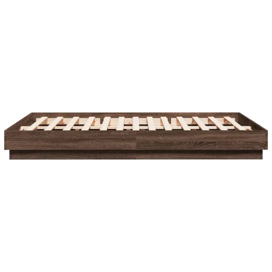 Cadre de lit avec LED sans matelas chêne marron 160x200 cm - 6