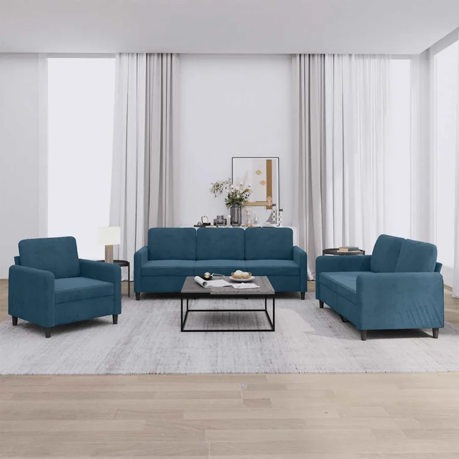 Ensemble de canapés 3 pcs bleu velours