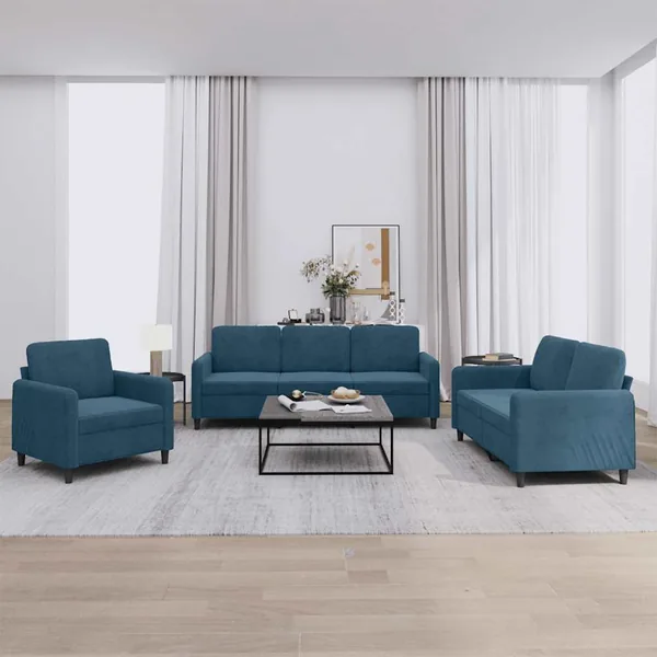 Ensemble de canapés 3 pcs bleu velours