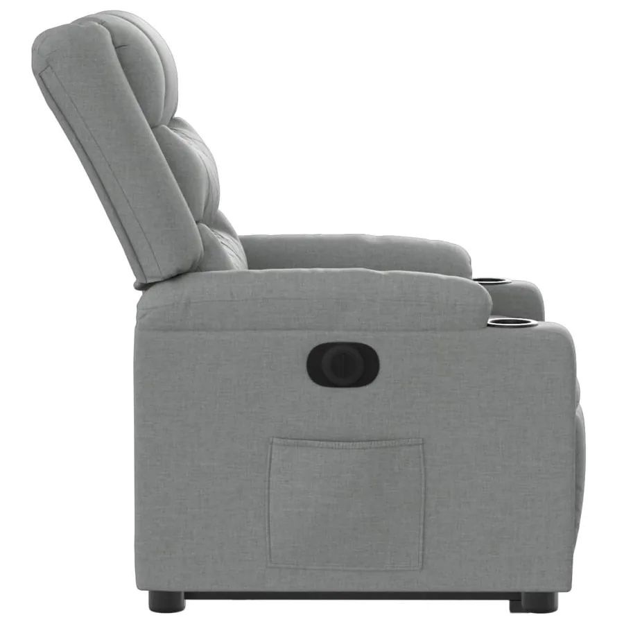 Fauteuil inclinable électrique gris clair tissu - 10