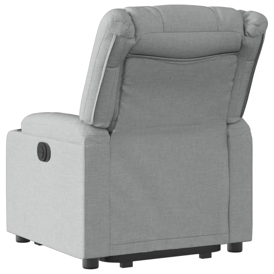 Fauteuil inclinable électrique gris clair tissu - 5
