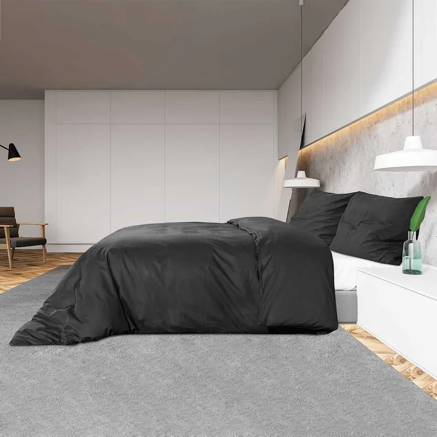 Ensemble de housse de couette Noir 200x200 cm Microfibre légère - 4