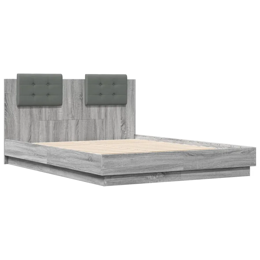 Cadre de lit sans matelas sonoma gris 135x190 cm - 3