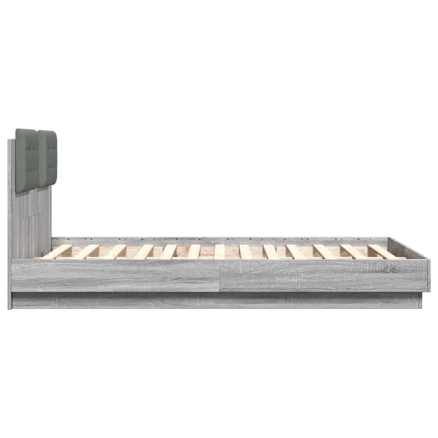 Cadre de lit sans matelas sonoma gris 135x190 cm - 5