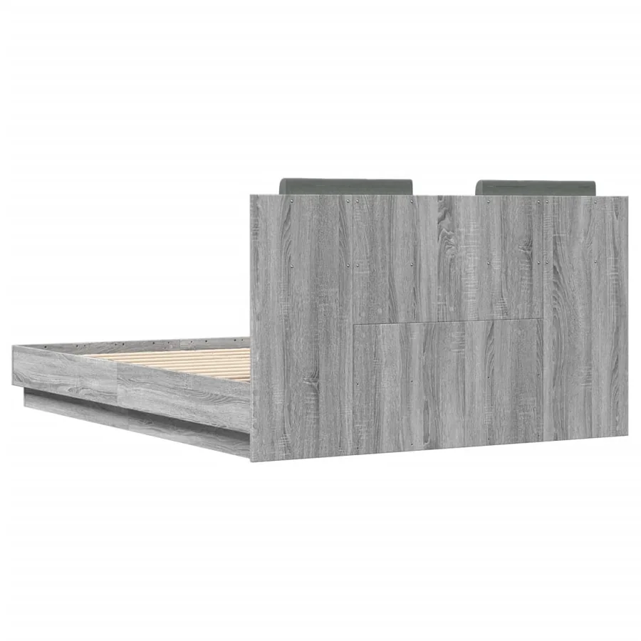 Cadre de lit sans matelas sonoma gris 135x190 cm - 6