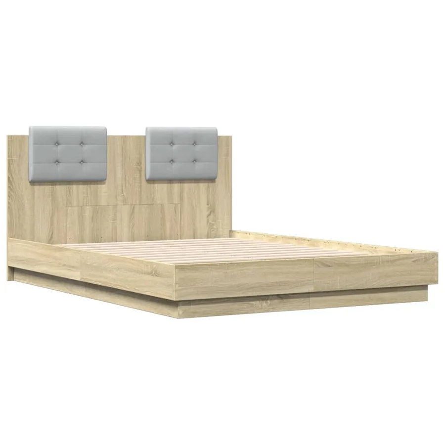 Cadre de lit avec LED sans matelas chêne sonoma 120x190 cm - 3