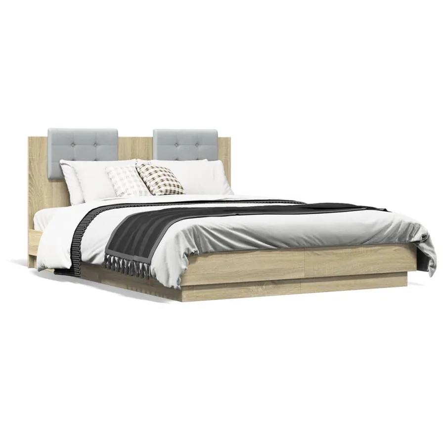 Cadre de lit avec LED sans matelas chêne sonoma 120x190 cm - 5