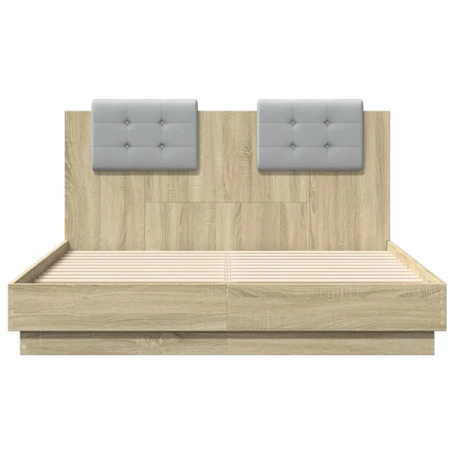 Cadre de lit avec LED sans matelas chêne sonoma 120x190 cm - 6