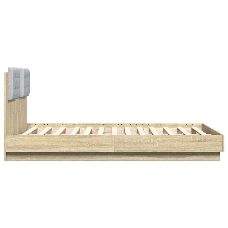 Cadre de lit avec LED sans matelas chêne sonoma 120x190 cm - 7