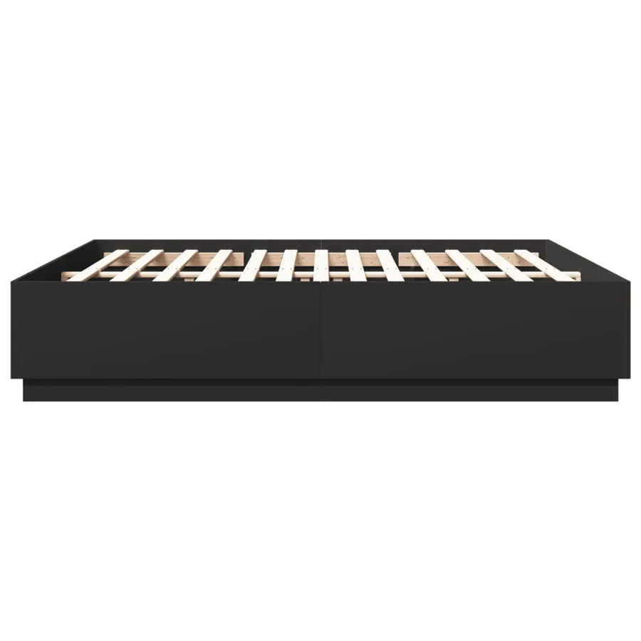 Cadre de lit avec LED sans matelas noir 200x200 cm - 7