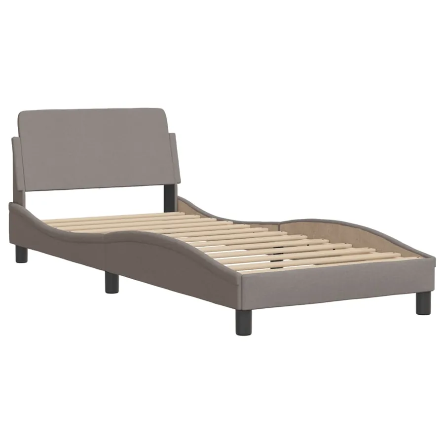 Lit avec matelas Dover taupe 90x190 cm tissu - 4