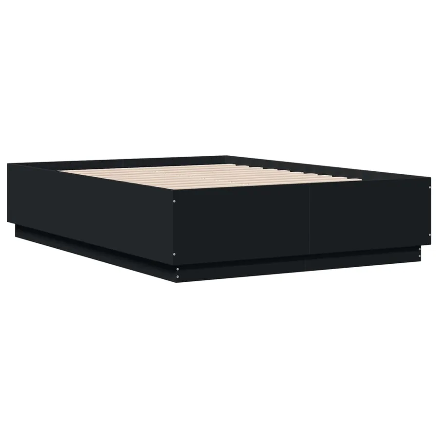 Cadre de lit avec LED sans matelas noir 120x190 cm - 3