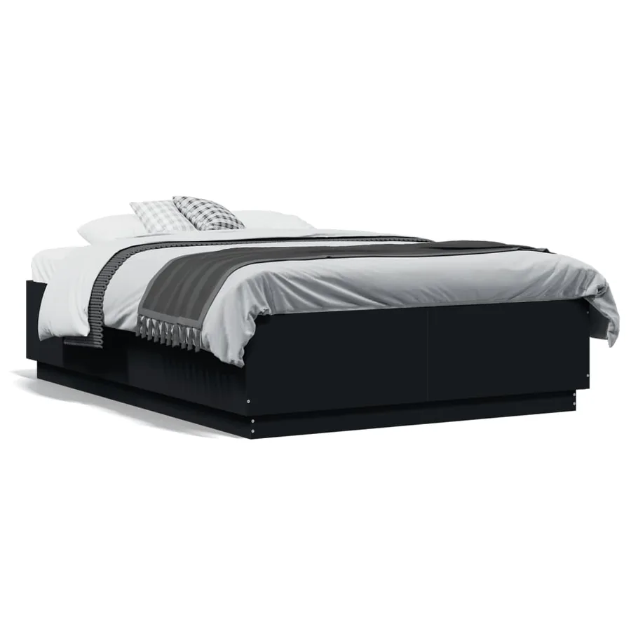 Cadre de lit avec LED sans matelas noir 120x190 cm - 5