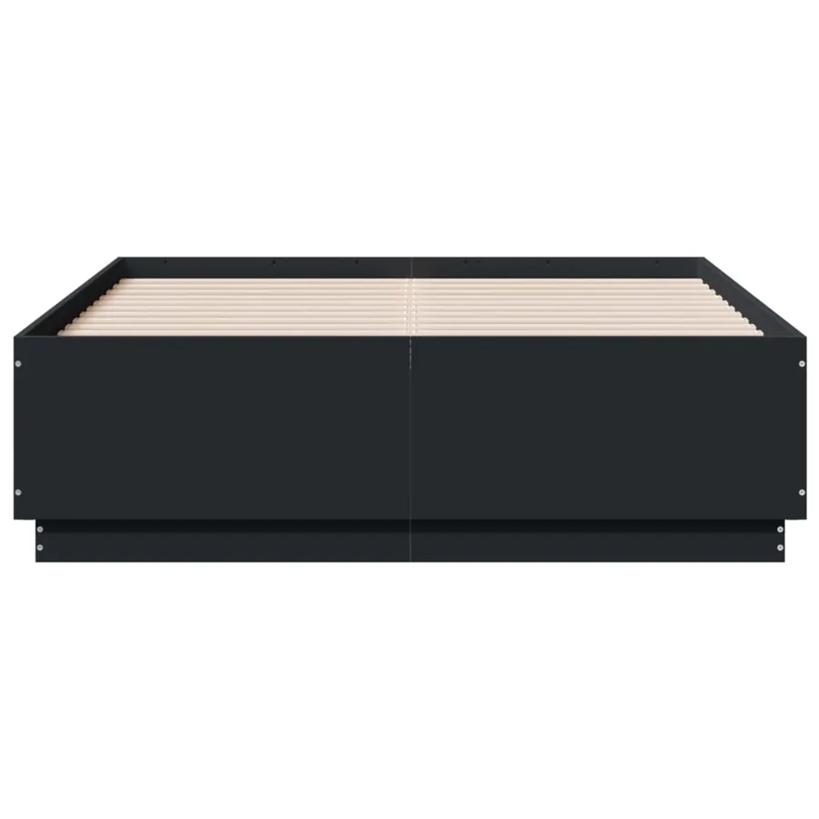 Cadre de lit avec LED sans matelas noir 120x190 cm - 6