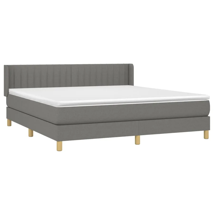Sommier à lattes de lit avec matelas Gris foncé 160x200cm Tissu - 3