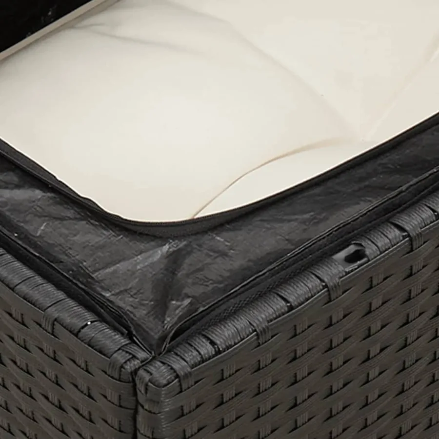 Salon de jardin 12 pcs avec coussins noir résine tressée - 7