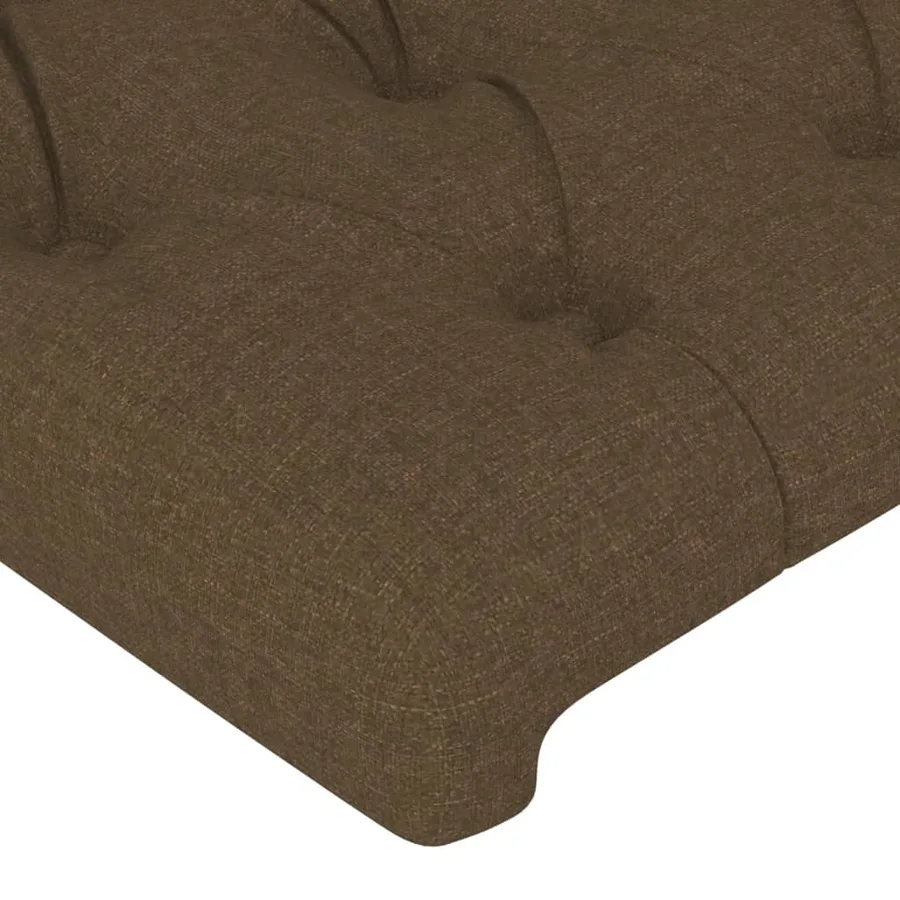 Cadre de lit sans matelas marron foncé 90x190 cm tissu - 10