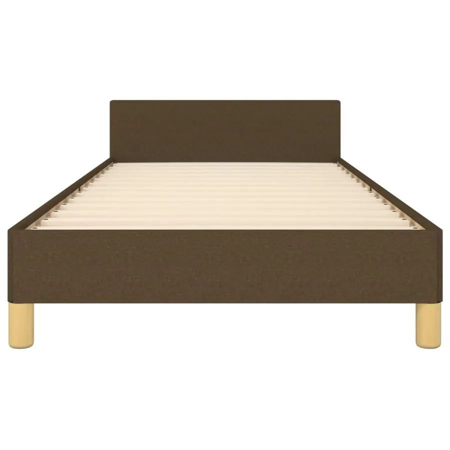 Cadre de lit sans matelas marron foncé 90x190 cm tissu - 6