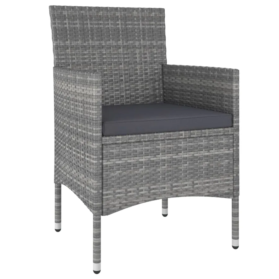 Salon de jardin 5 pcs Résine tressée Gris - 3