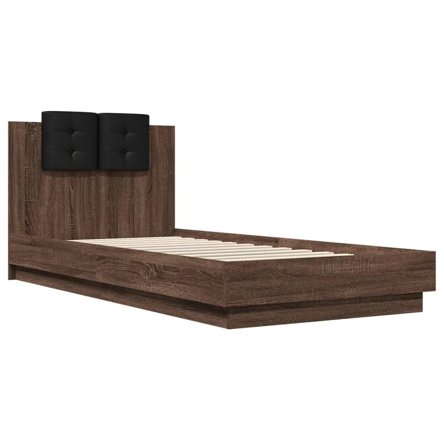 Cadre de lit avec LED sans matelas chêne marron 90x200 cm - 3