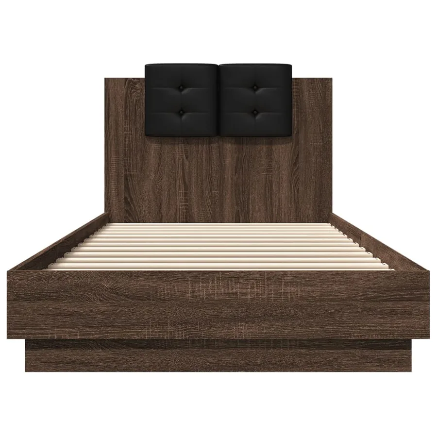 Cadre de lit avec LED sans matelas chêne marron 90x200 cm - 6