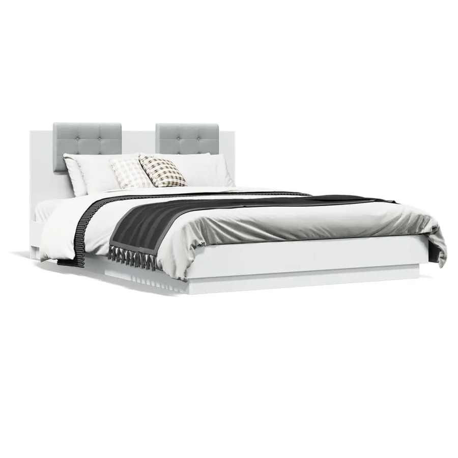 Cadre de lit sans matelas blanc 150x200 cm - 2