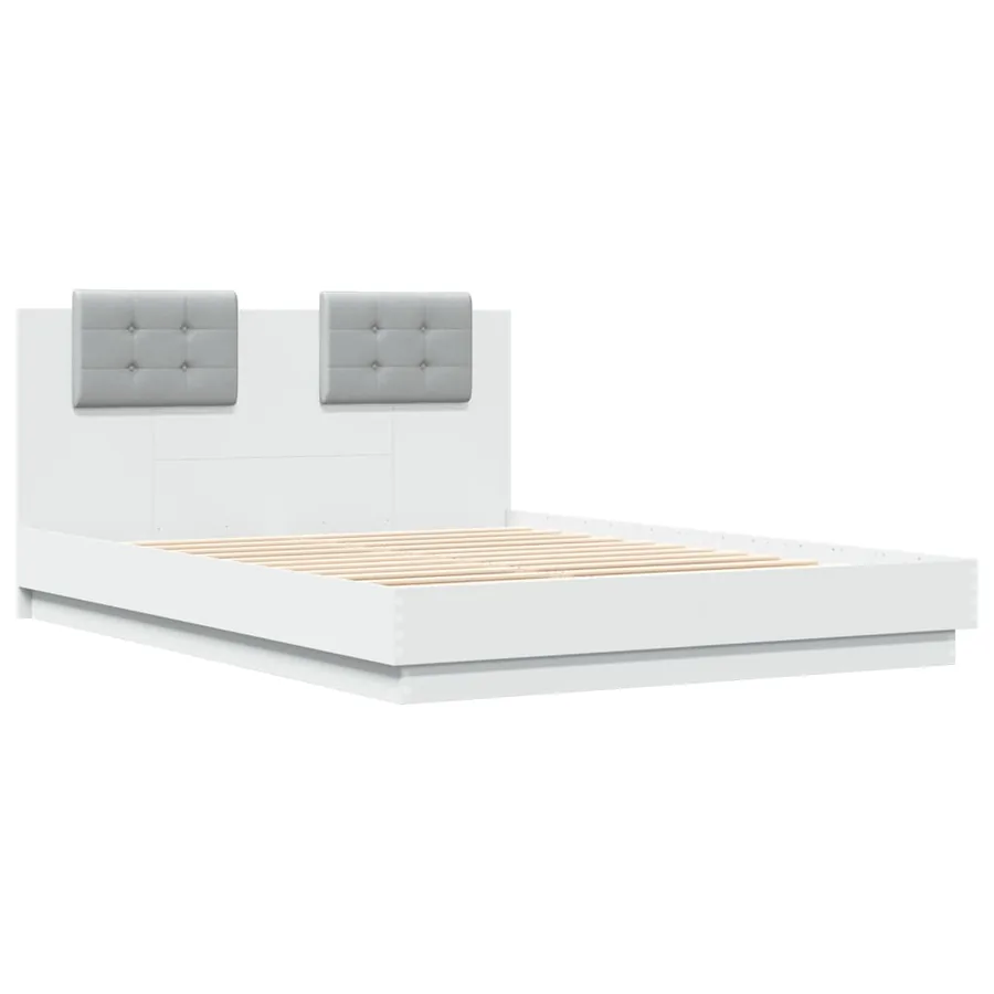 Cadre de lit sans matelas blanc 150x200 cm - 3
