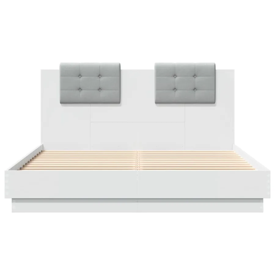 Cadre de lit sans matelas blanc 150x200 cm - 4