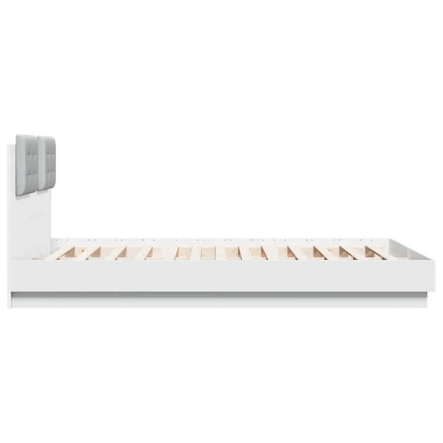 Cadre de lit sans matelas blanc 150x200 cm - 5