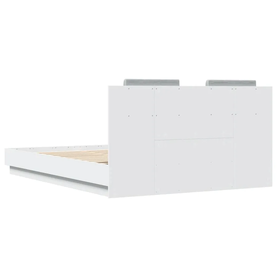 Cadre de lit sans matelas blanc 150x200 cm - 6