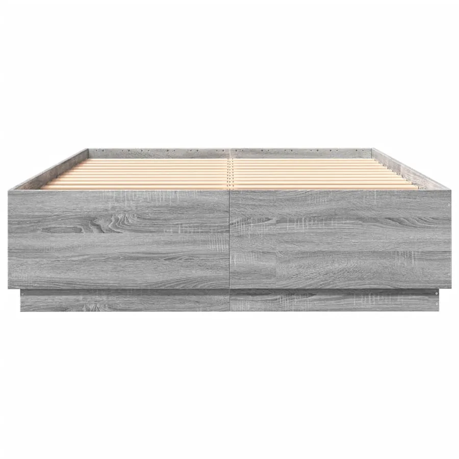 Cadre de lit avec LED sans matelas sonoma gris 140x200 cm - 6