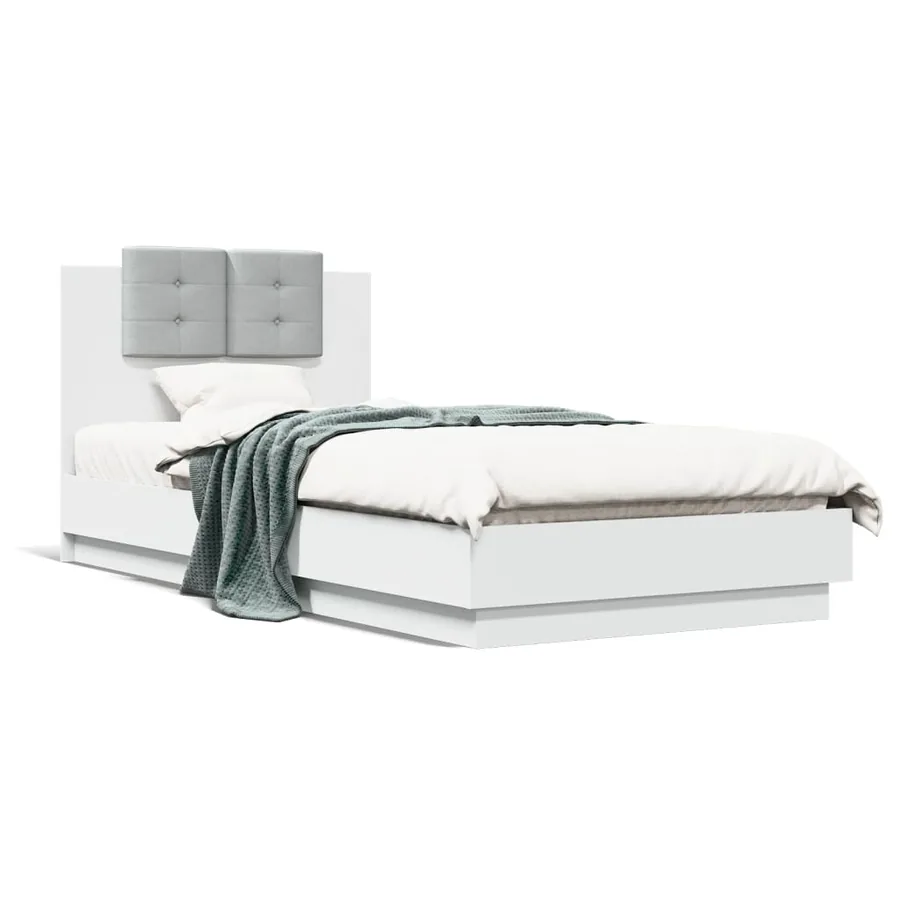 Cadre de lit sans matelas blanc 100x200 cm - 2