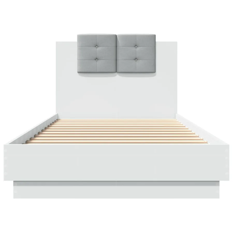 Cadre de lit sans matelas blanc 100x200 cm - 4