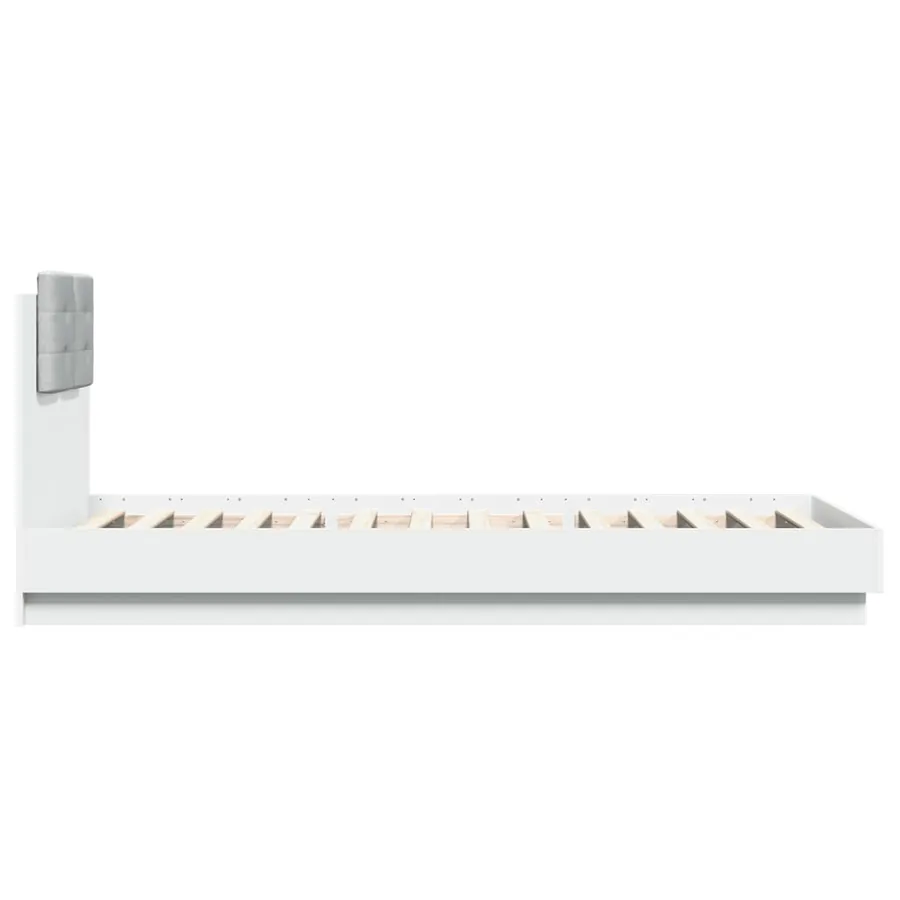 Cadre de lit sans matelas blanc 100x200 cm - 5